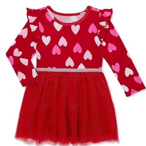 Way to Celebrate Valentine's Day Hearts Red Tutu Dress Toddler 18 months NWT